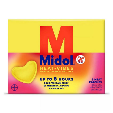 Heat Vibes Menstrual Pain Relief Heat Patches For Menstrual Symptom Relief 3 Count by Midol