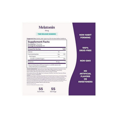 Natrol, Melatonin Gummies Time Release Sleep Gummies, 10 Mg, 55 Count