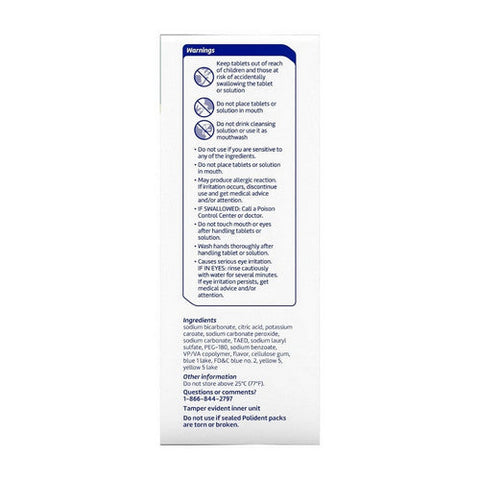 Polident, 3 Minute Antibacterial Dental Appliance Cleanser Tablets, 60 Count Polident