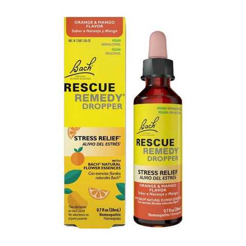 Rescue Remedy Stress Relief Orange Mango Non-Alcohol 0.7 Oz by Bach