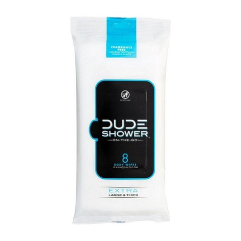 On The Go Shower Wipes Unscented Extra Large 8 Count (Pack Of 1) by Dude Wipes