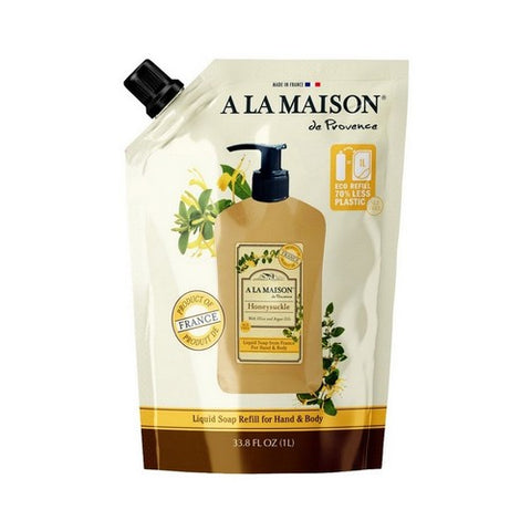 Liquid Soap Honeysuckle Refill Pouch 33.8 Oz by A La Maison