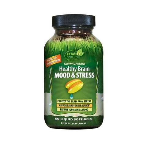 Ashwagandha Healthy Brain Mood And Stress 60 Count by Irwin Naturals
