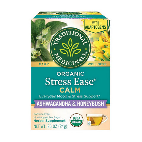 Organic Stress Ease Calm With Adaptogens 16 Bags by Traditional Medicinals