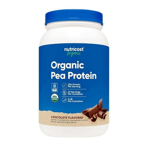Organic Pea Protein Isolate Powder Chocolate 3 Lbs by Nutricost