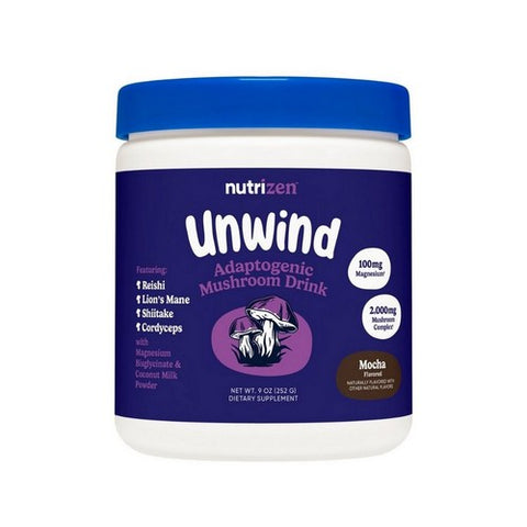 Nutrizen PM Unwind Adaptogenic Mushroom Drink Mocha Flavored 9 Oz / 30 Servings by Nutricost