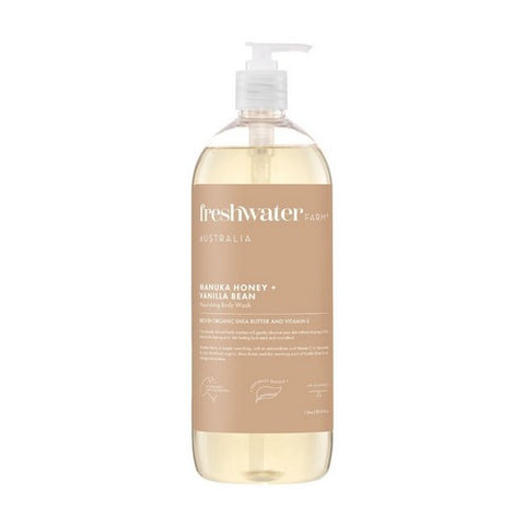 Body Wash Plus Manuka Honey + Vanilla Bean 34 Oz by Freshwater Farm