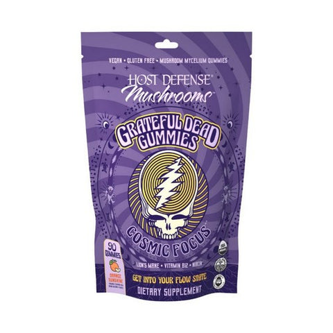 Grateful Dead Gummies Cosmic Focus Orange Sunshine 90 Count by Host Defense