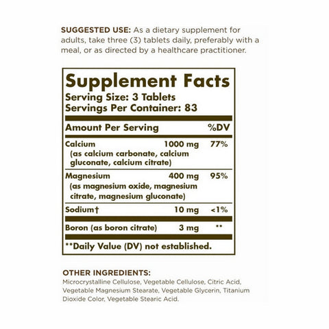 Solgar, Calcium Magnesium Boron Tablets, 250 Tabs