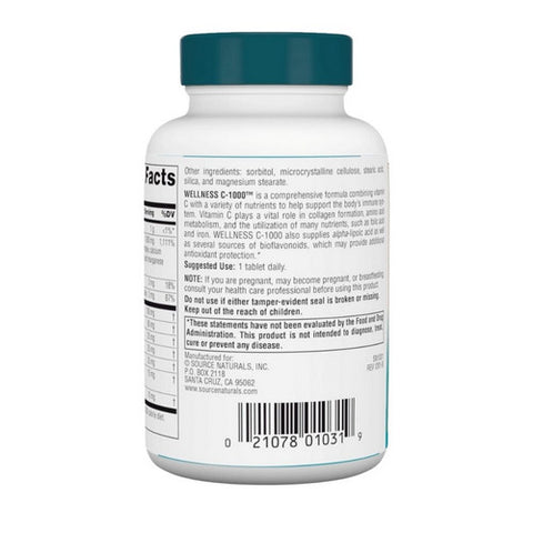 Source Naturals, Wellness C-1000, 50 Tabs