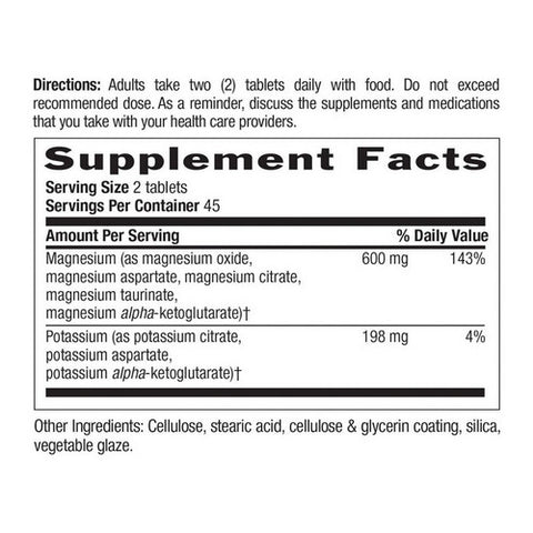 Country Life, Magnesium - Potassium Aspartate Target-Mins, 90 Tabs