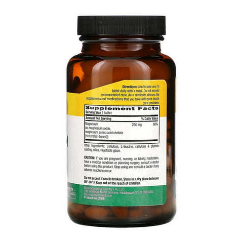 Country Life, Chelated Magnesium, 250 MG, 180 Tabs
