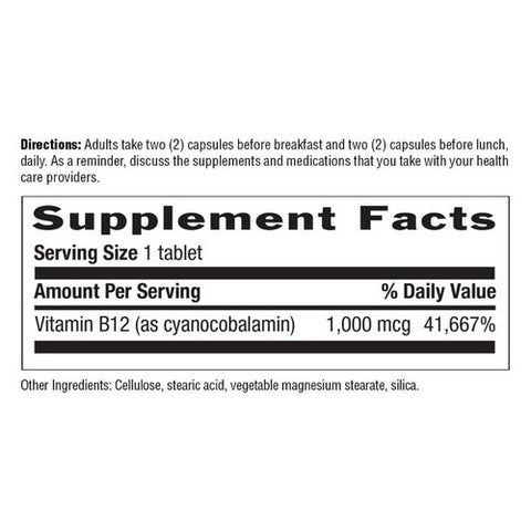 Country Life, Vitamin B-12 TR, 1000 MCG, 60 Tabs
