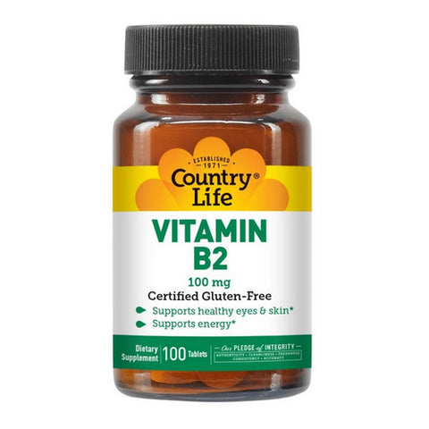 Country Life, Vitamin B-2, 100 MG, 100 Tabs