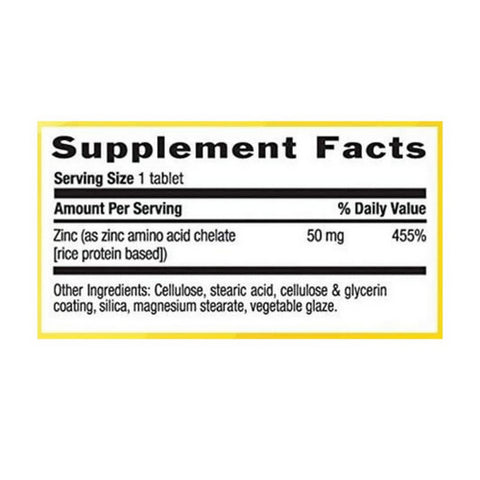 Country Life, Zinc (Amino Acid Chelate), 50 MG, 100 Tabs