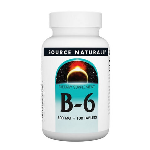 Source Naturals, Vitamin B-6, 500 mg, Time Release, 100 Tabs
