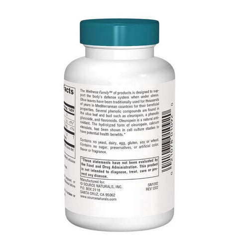 Source Naturals, Wellness Olive Leaf, 60 Tabs