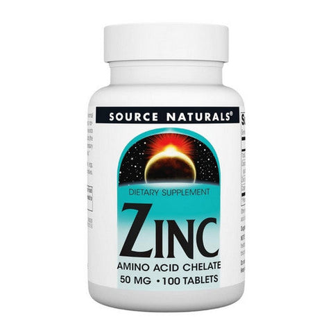 Source Naturals, Zinc Amino Acid Chelate, 100 Tabs Source Naturals