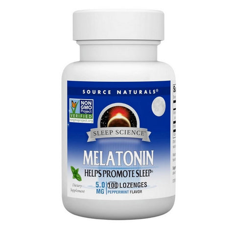 Source Naturals, Melatonin Peppermint, 2.5 mg, Sublingual Peppermint 100 Tabs