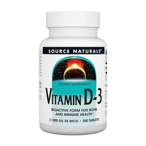 Source Naturals, Vitamin D, 1000 IU, 200 Tabs