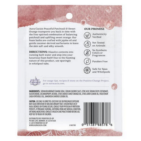 Aura Cacia, Aromatherapy Foam Bath, Patchouli/Orange 2.5 oz