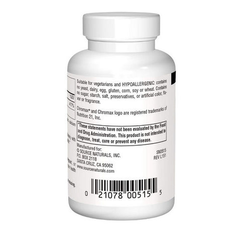 Source Naturals, Ultra Chromium Picolinate 500, 500 mcg, 60 Tabs