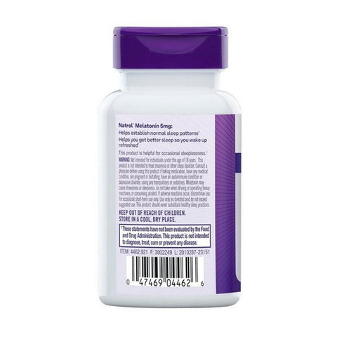 Natrol, MELATONIN, 5 MG, 60 Tabs