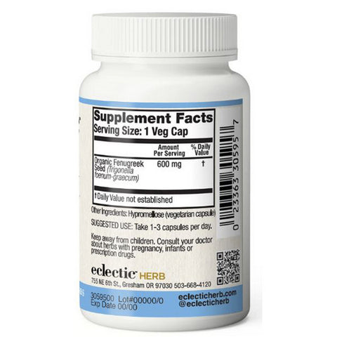 Eclectic Herb, Fenugreek, 600 mg, 50 Caps