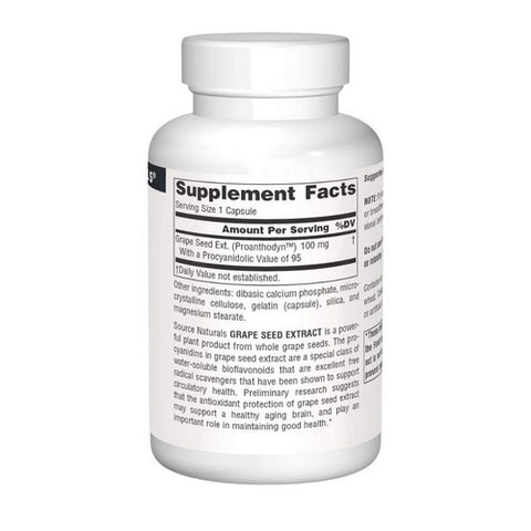 Source Naturals, Proanthodyn, 100 mg, Grape Seed Extract Capsules 120 caps
