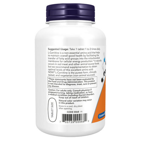 Now Foods, L-Carnitine, 1000 mg, 100 Tabs