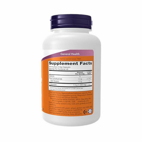 Now Foods, D-Mannose, 500 mg, 120 Veg Caps