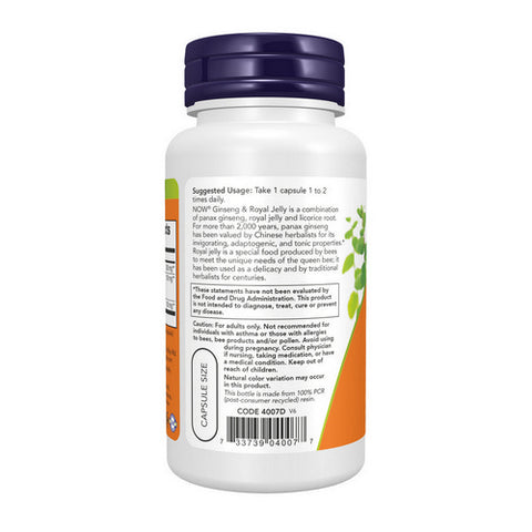 Now Foods, Ginseng & Royal Jelly, 300/300 mg, 90 Caps