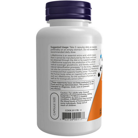 Now Foods, L-Methionine, 500 mg, 100 Caps