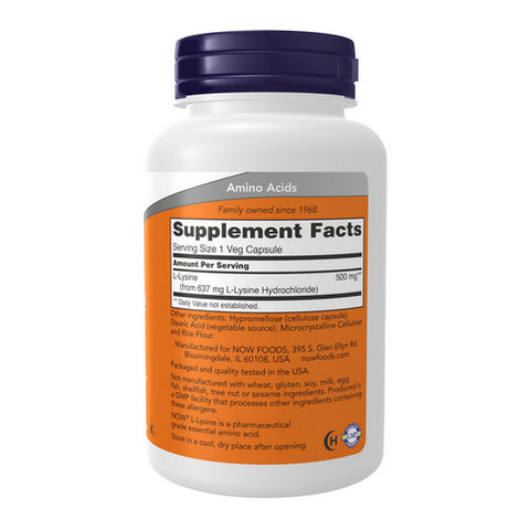 Now Foods, L-Lysine, 500 mg, 100 Caps