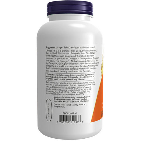 Now Foods, Omega 3-6-9, 1000 mg, 250 Softgels