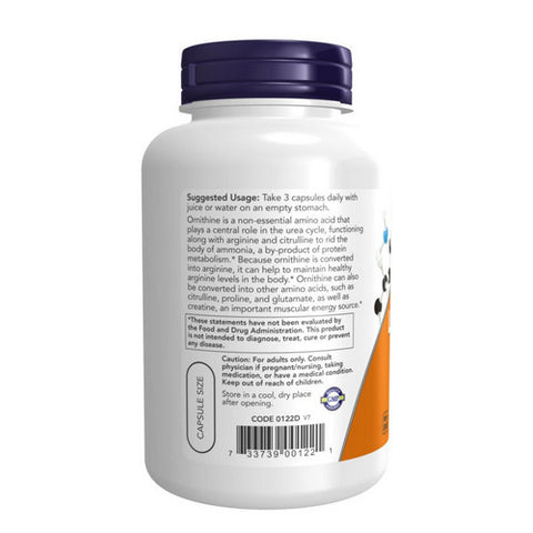 Now Foods, L-Ornithine, 500 mg, 120 Caps
