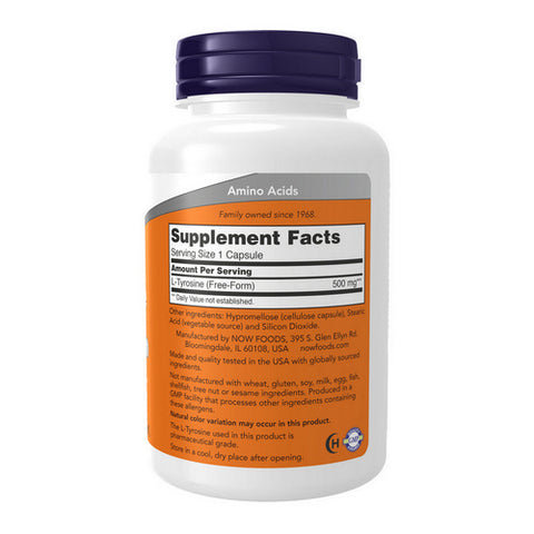 Now Foods, L-Tyrosine, 500 mg, 120 Caps