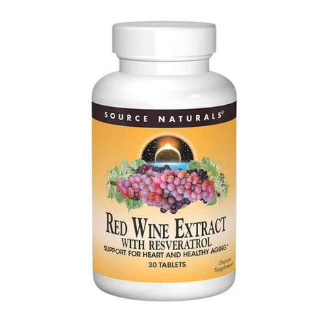 Source Naturals, Red Wine Extract, W/resveratrol Tabs 30 Tabs