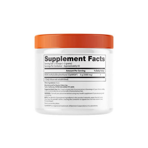 Doctors Best, MSM Powder With OptiMSM, 250 Grams