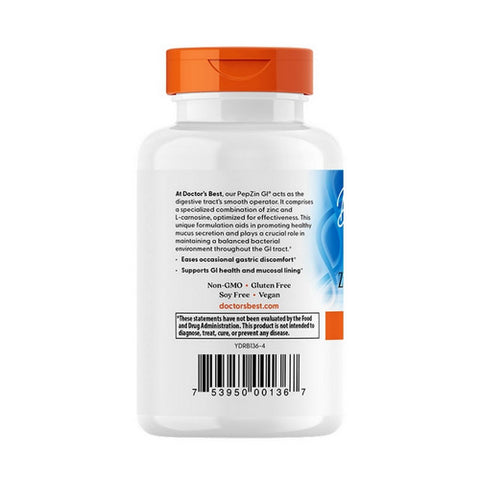 Doctors Best, PepZin GI Zinc Carnosine Complex, 16 mg, 120 Veggie Caps