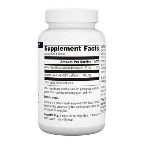 Source Naturals, Guarana Energizer, 900 MG, 100 Tabs