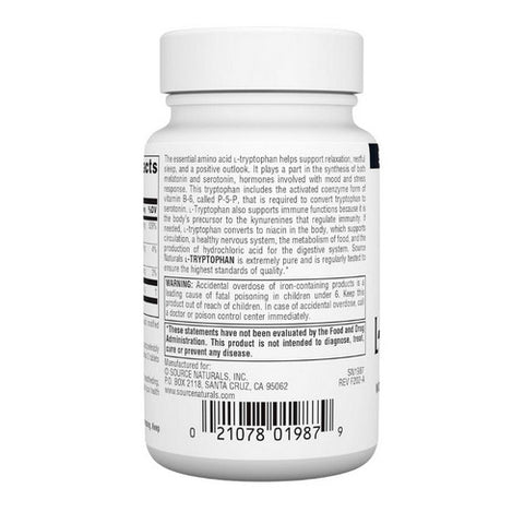 Source Naturals, L-Tryptophan, 500 mg, 60 Tabs