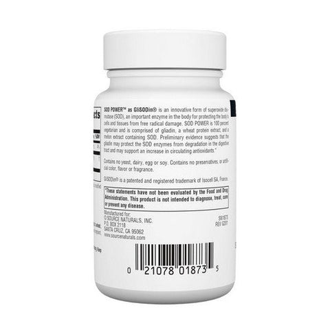 Source Naturals, Sod Power, 250 Mg, 60 Tabs Source Naturals