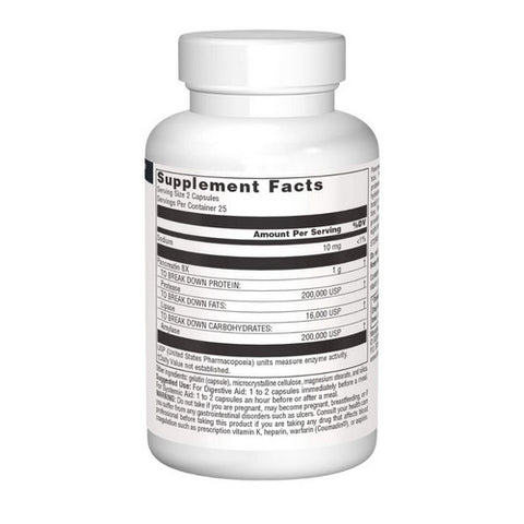 Source Naturals, Pancreatin 8x Capsules, 50 Caps