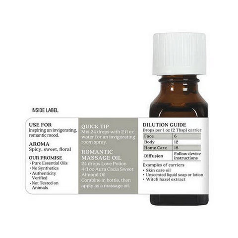 Aura Cacia, Pure Aromatherapy Oil Love Potion Jasmine And Sandalwood, Love Potion 0.5 Oz