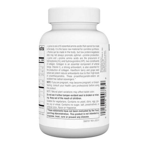 Source Naturals, Proline And Lysine, 550 Mg, 60 Tabs Source Naturals