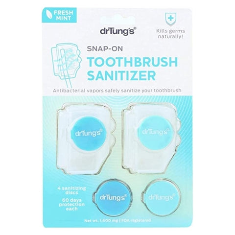 Dr. Tungs, Snap-on Toothbrush Sanitizer, 2 refills