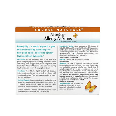 Source Naturals, Allercetin Allergy & Sinus, 48 Tabs