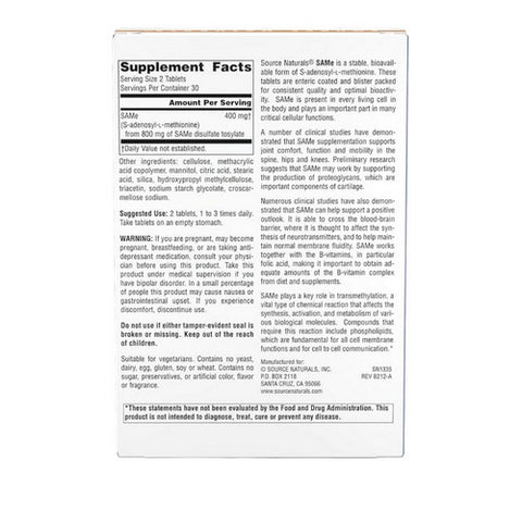 Source Naturals, SAMe, 200 mg, 60 Tabs