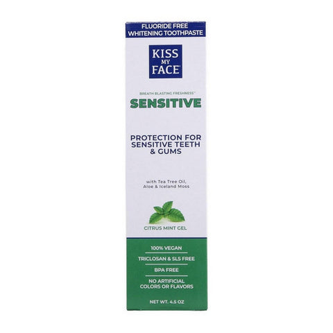 Kiss My Face, Fluoride Free Sensitive Gel Toothpaste, 4.5 OZ